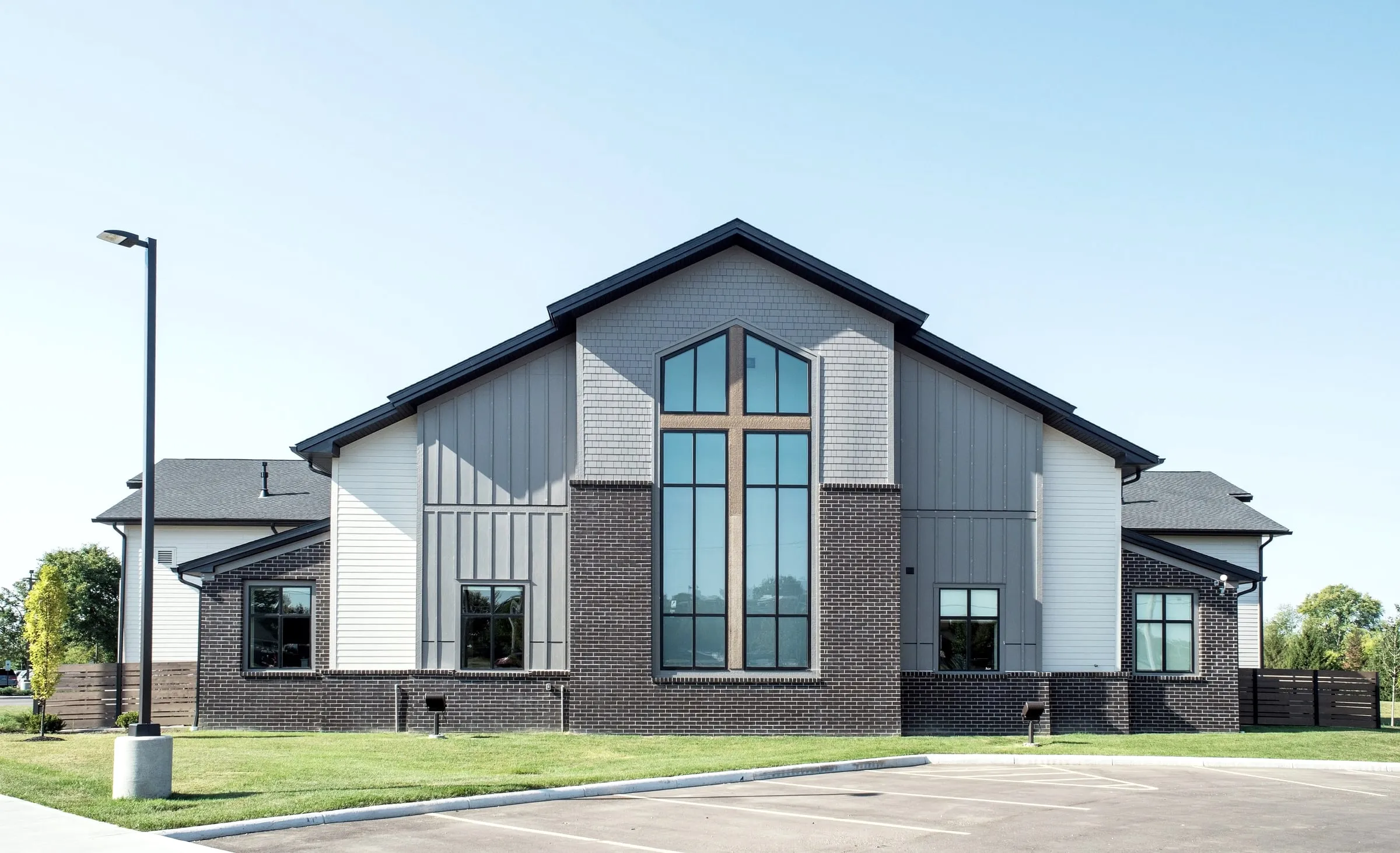Exterior of a modern church building